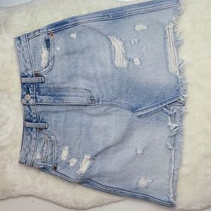 Abercrombie Zoe Natural Rise Vintage A-line Skirt Size 0/25 Pre-owned Denim Skir